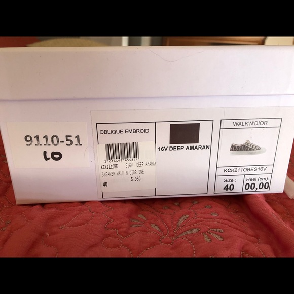 Walk’N’Dior Oblique Embroider sneakers size 10 NWT - Picture 2 of 5